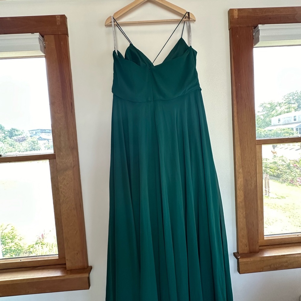 Jenny Yoo Teal Spaghetti Strap Gown
